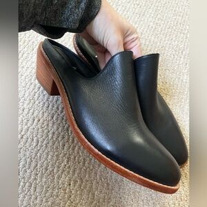 Black Fortress 100% Leather Women's Mules, Size 40 (9-9.5)